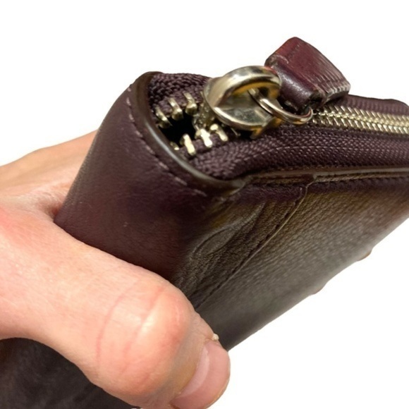 Coach purple leather zipper accordion clutch wallet - Picture 5 of 10